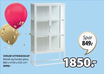 JYSK Virum vitrineskap tilbud