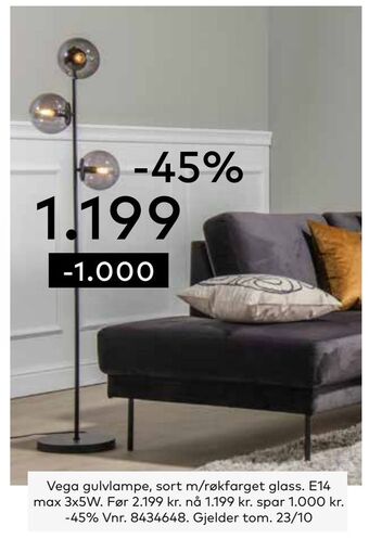 Skeidar Vega gulvlampe tilbud