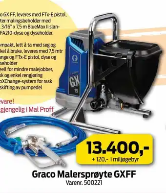 Mal Proff Graco Malersprøyte GXFF tilbud