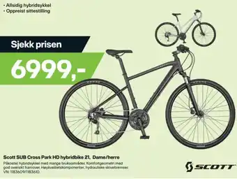 XXL Sport Scott SUB Cross Park HD Hybridbike 21, Dame/Herre tilbud