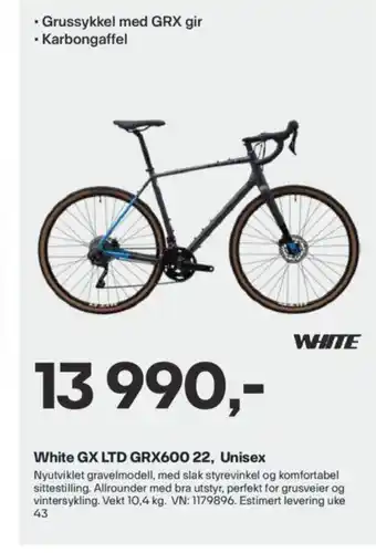 XXL Sport White GX LTD GRX600 22 , Unisex tilbud