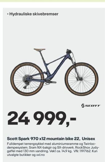 XXL Sport Scott Spark 970 x12 mountain bike 22, Unisex tilbud