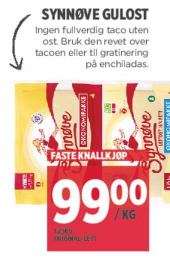 Meny Synnøve Gulost tilbud
