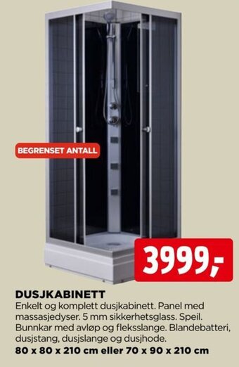 jem & fix Dusjkabinett tilbud