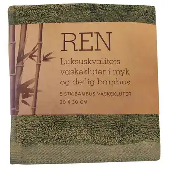 Hansen & Dysvik Vaskekluter - oliven - 5pk tilbud