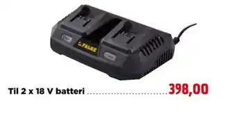 jem & fix Lader Til 2x18 V Batteri tilbud