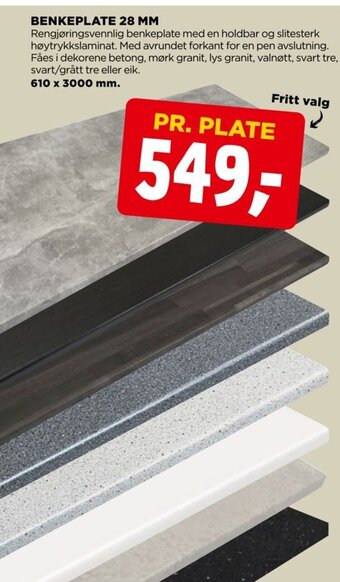 jem & fix Benkeplate 28 mm tilbud