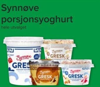 Spar Synnøve Porsjonsyoghurt tilbud