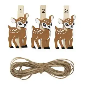 Panduro 24 adventsklemmer / klyper med filthjorter – julens søteste adventskalender og dekorasjon! tilbud