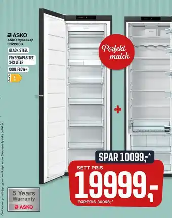 Skousen Asko fryseskap fn2283b tilbud
