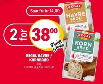 Coop Extra Regal Havre-/Kornbrød tilbud