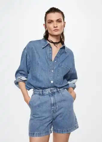 Shorts slouchy med klypedetaljer