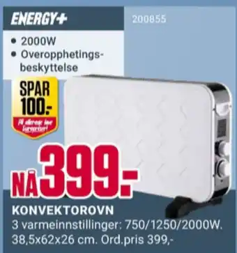Europris Energy plus konvektorovn tilbud