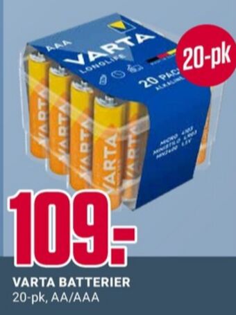 Europris Varta batterier tilbud