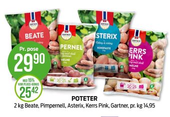 Kiwi Gartner poteter tilbud