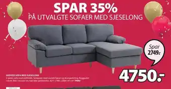 JYSK Gedved sofa med sjeselong tilbud