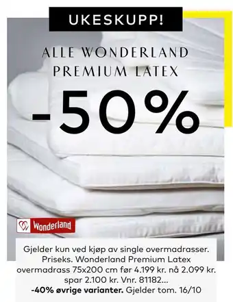 Skeidar Alle wonderland premium latex tilbud