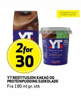 Bunnpris Yt proteinpudding tilbud