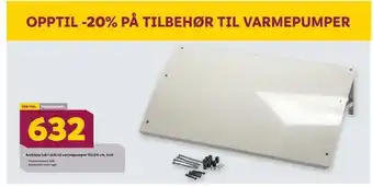 Megaflis Ambista tak i stål til varmepumper 92x54 cm, hvit tilbud