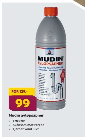 Megaflis Mudin avløpsåpner tilbud