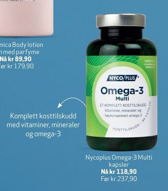 Apotek 1 Nycoplus omega-3 multi kapsler tilbud