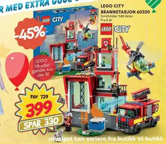 Extra Leker Lego city brannstasjon 60320 tilbud