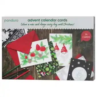 Panduro Adventskort for å feire julen med kjente og kjære. 24 kort, 24 konvolutter, 24 fargeblyanter – tid for fargelegging! tilbud