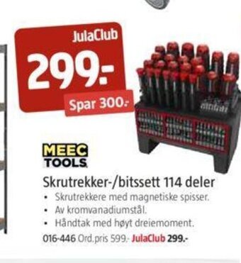Jula Skrutrekker-/Bitssett 114 deler tilbud