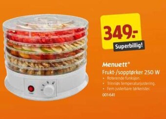 Jula Frukt-/Sopptørker 250 W tilbud