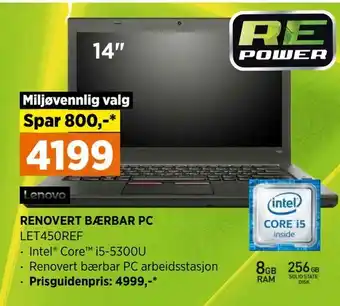 POWER Renovert bærbar pc tilbud