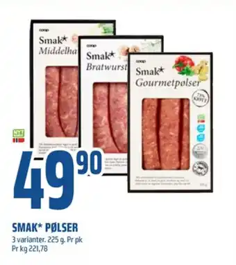 Coop Obs Smak pølser tilbud
