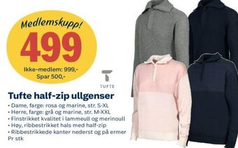 Coop Extra Tufte Half -zip ullgenser tilbud