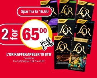 Coop Extra L'or kaffekapsler 10 stk. tilbud