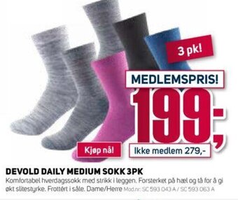 Sport 1 Devold Daily Medium Sokk 3 pk tilbud