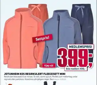 Sport 1 Jotunheim Kos Resirkulert Fleecesett Mini tilbud