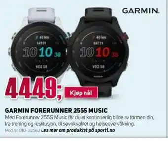 Sport 1 Garmin Forerunner 255S Music tilbud