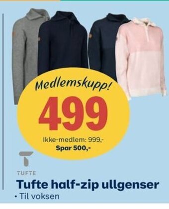 Coop Obs Tufte Half-Zip Ullgenser tilbud