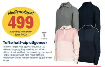 Coop Extra Tufte Half-Zip Ullgenser tilbud