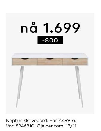 Skeidar Neptun skrivebord tilbud