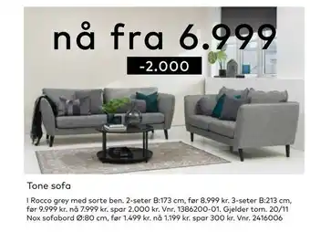 Skeidar Tone sofa tilbud