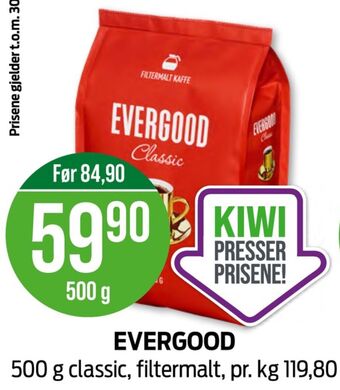 Kiwi Classic kaffe formalet tilbud