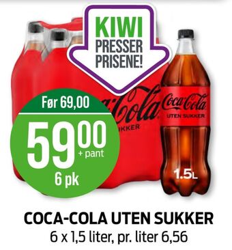 Kiwi Coca-cola zero brus tilbud