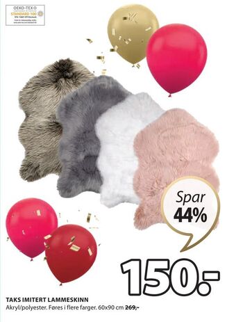 JYSK Taks imitert lammeskinn tilbud