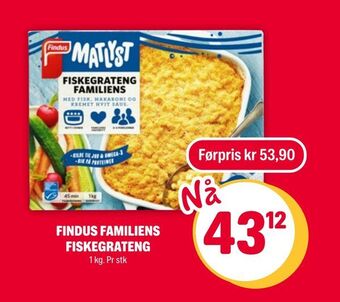 Coop Extra Findus familiens fiskegrateng tilbud