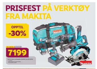 Megaflis Makita 6 delers verktøypakke dlx6038t 18v 3x5,0ah tilbud