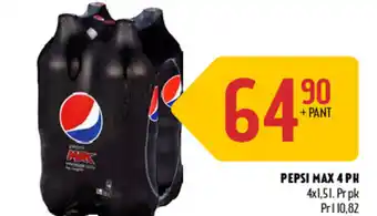 Coop Prix Pepsi Max 4 Ph, 4 x 1.5 L. tilbud