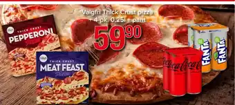 Spar Valgfri Thick Crust Pizza + 4-pk 0.25l + Pant tilbud