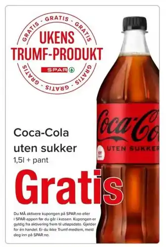 Spar Coca-Cola uten Sukker tilbud