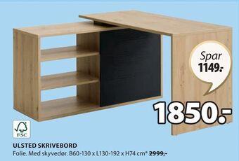 JYSK Ulsted skrivebord tilbud