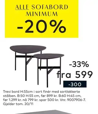 Skeidar Trevi bord tilbud